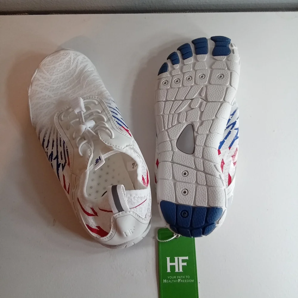 HF, Red, White‎ and Blue Athletic Shoe. PRO ultra-light Barefoot.